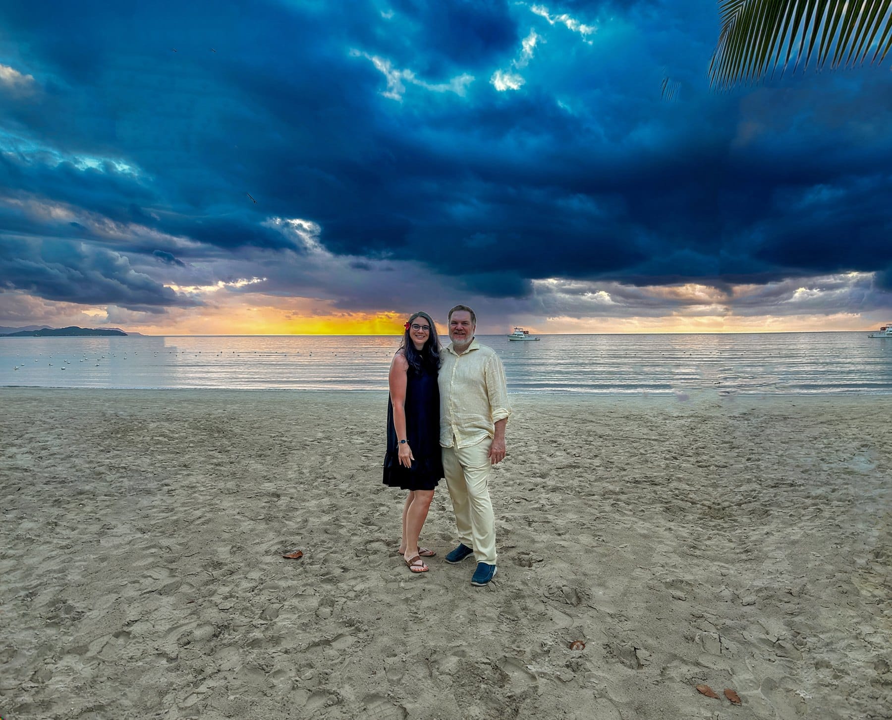 Lyle and Elexis at sunset on the beach